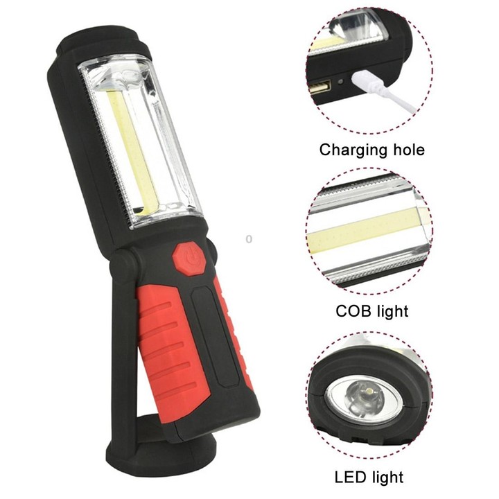 PR5W-1 5W COB+1W F8 IP43 Waterproof White Light LED Torch Work Light , 400 LM Multi-function USB Charging Portable Emergency Wor