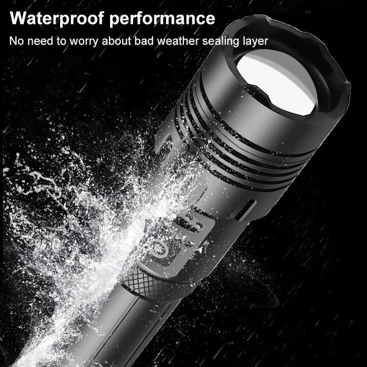 Short Style Micro USB Charging Outdoor Waterproof P70 + COB LED Flashlight, Support Power Display & Telescopic Focusing & 7-leve