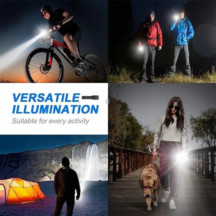 Short Style Micro USB Charging Outdoor Waterproof P70 + COB LED Flashlight, Support Power Display & Telescopic Focusing & 7-leve