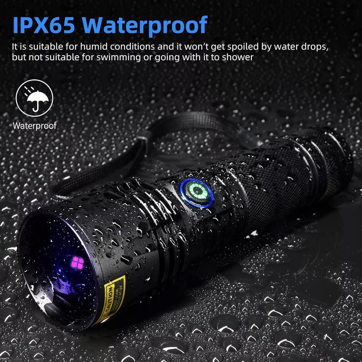 B14 40W 365nm Black Lens UV Rays Flashlight