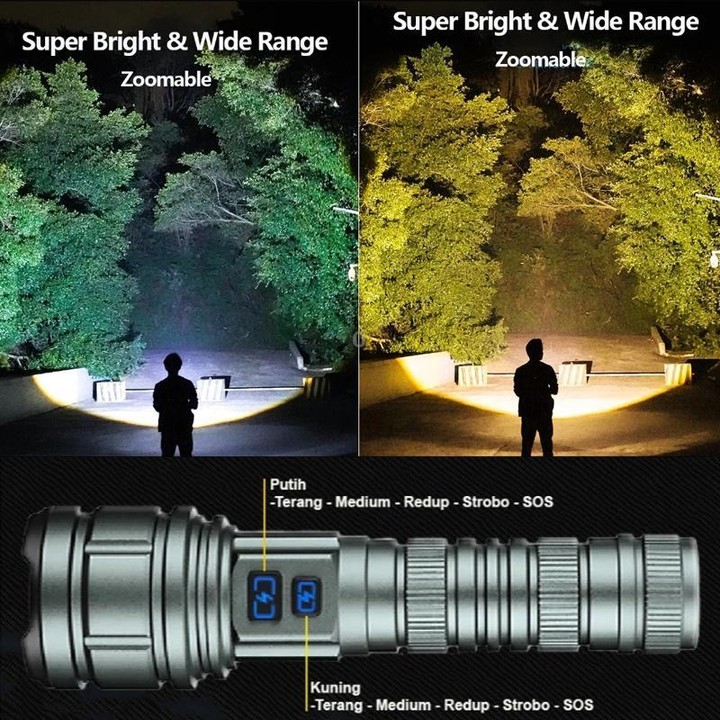 G62 20W White Laser Wick Telescopic Zoom LED Flashlight