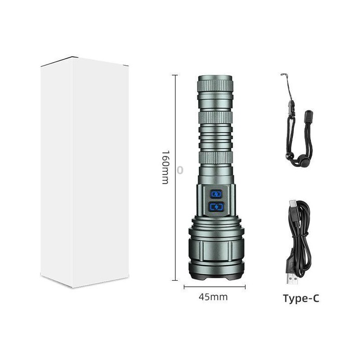 G62 20W White Laser Wick Telescopic Zoom LED Flashlight