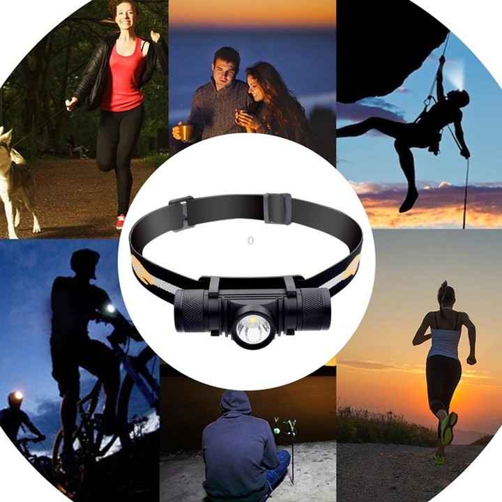 D10 5W XML-2 IPX6 Waterproof Headband Light, 1200 LM USB Charging Adjustable Outdoor LED Headlight