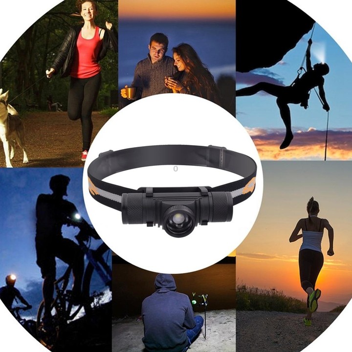 D20 5W XML-2 IPX6 Waterproof Headband Light, 1200 LM USB Charging Rotate Focus Outdoor LED Headlight