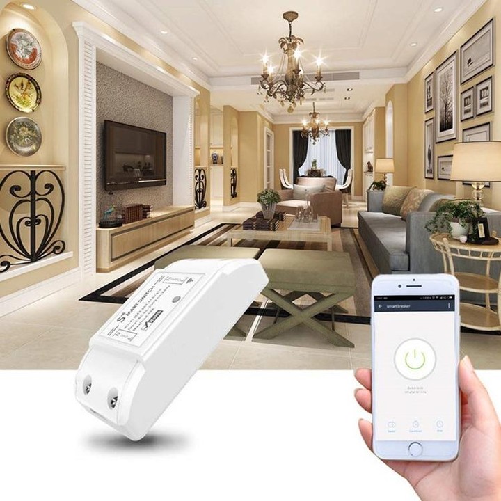 10A Single Channel WiFi Smart Switch Wireless Remote Control Module Works with Alexa & Google Home, AC 90-250V