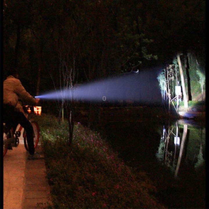 KS-738 USB Charging Waterproof T6+XPE Zoomable LED Flashlight with 4-Modes & 18650 lithium battery