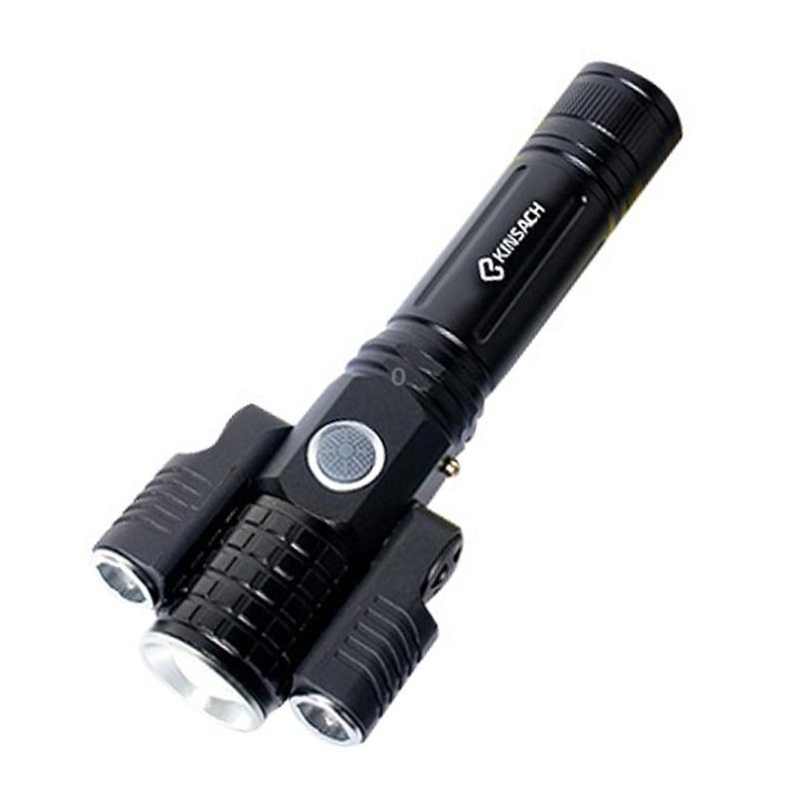 KS-738 USB Charging Waterproof T6+XPE Zoomable LED Flashlight with 4-Modes & 18650 lithium battery