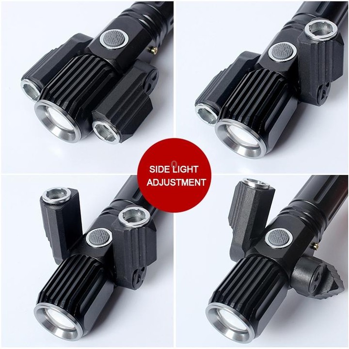 KS-738 USB Charging Waterproof T6+XPE Zoomable LED Flashlight with 4-Modes & 18650 lithium battery