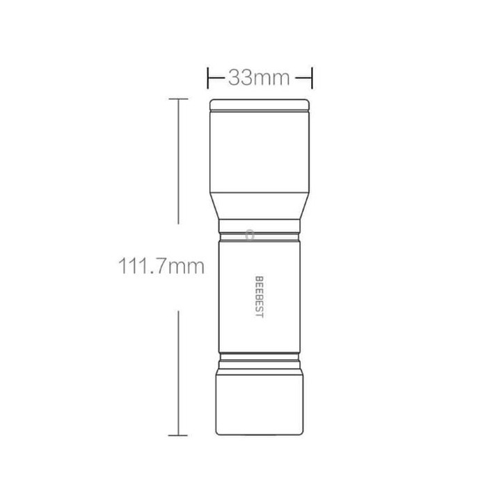 Original Xiaomi Youpin BEEBEST Portable Flashlight，Support Three-gear Mode(Black)