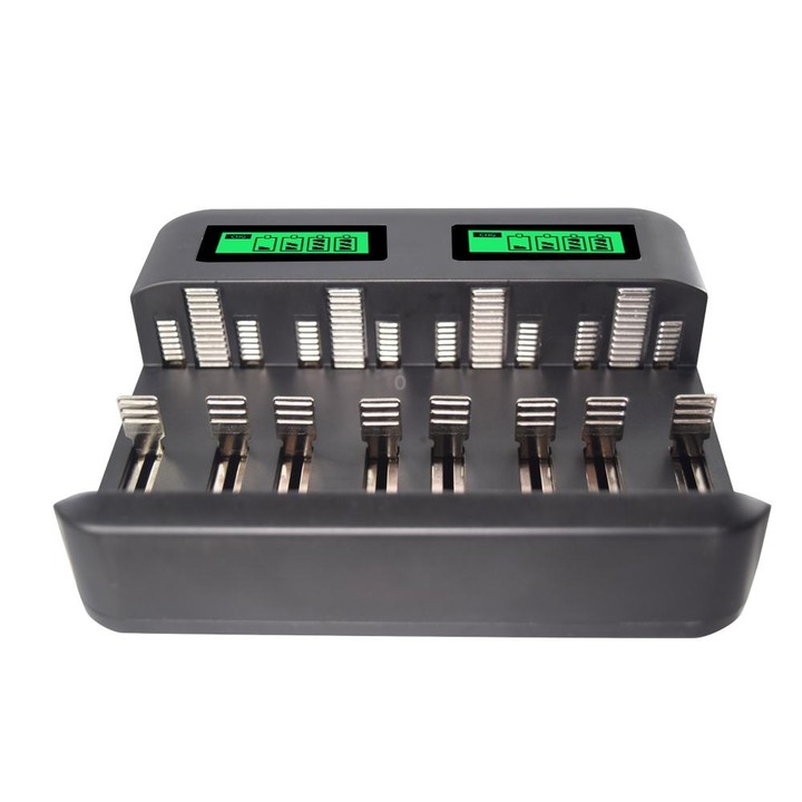 5V 2A USB 8 Slot Battery Charger for AA & AAA & C / D Battery, with LCD Display