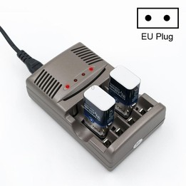 AC 100-240V 4 Slot Battery Charger for AA & AAA & 9V Ni-MH Battery, EU Plug