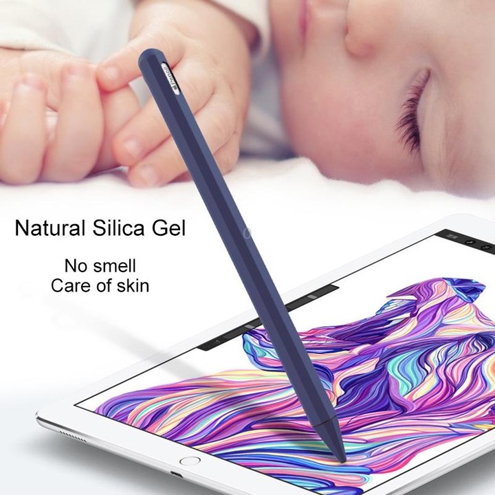 Stylus Pen Silica Gel Protective Case for Apple Pencil 2 (Black)
