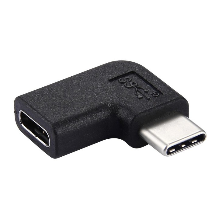 Elbow USB-C / Type-C Female to USB-C / Type-C Male Connector Adapter, For Macbook, Nokia, Google Tablet PC, Samsung, Letv, Huawe