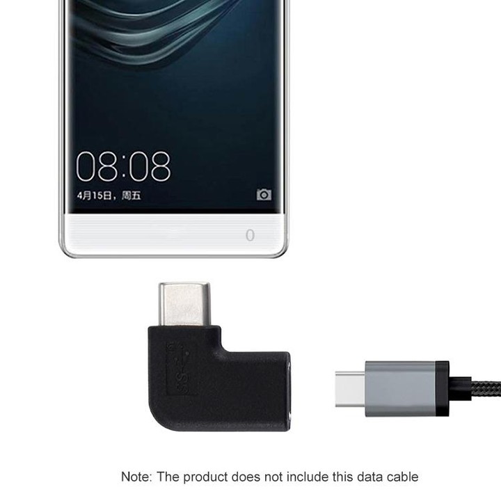 Elbow USB-C / Type-C Female to USB-C / Type-C Male Connector Adapter, For Macbook, Nokia, Google Tablet PC, Samsung, Letv, Huawe