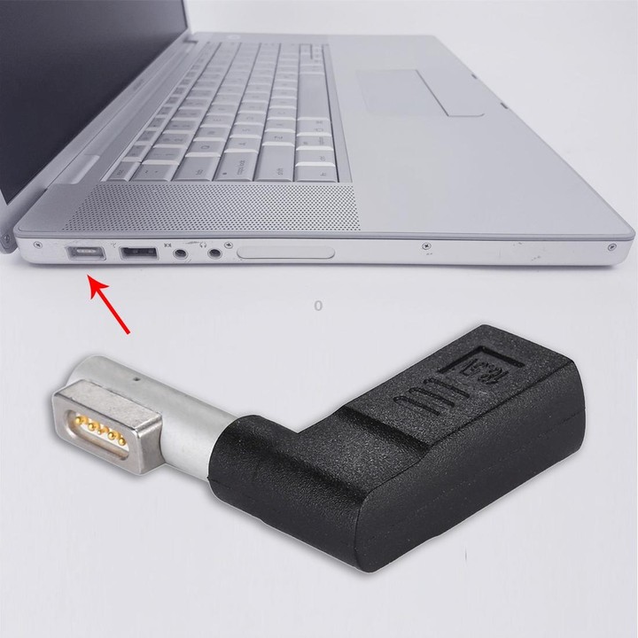 USB-C / Type-C Female to 5 Pin MagSafe 1 (L-Shaped) Male Charge Adapter (Black)