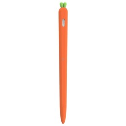 LOVE MEI For Apple Pencil 2 Carrot Shape Stylus Pen Silicone Protective Case Cover(Orange)