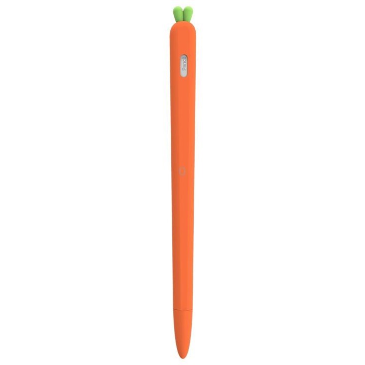 LOVE MEI For Apple Pencil 2 Carrot Shape Stylus Pen Silicone Protective Case Cover(Orange)