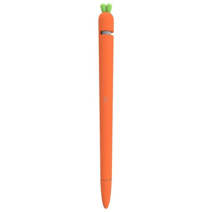 LOVE MEI For Apple Pencil 1 Carrot Shape Stylus Pen Silicone Protective Case Cover (Orange)