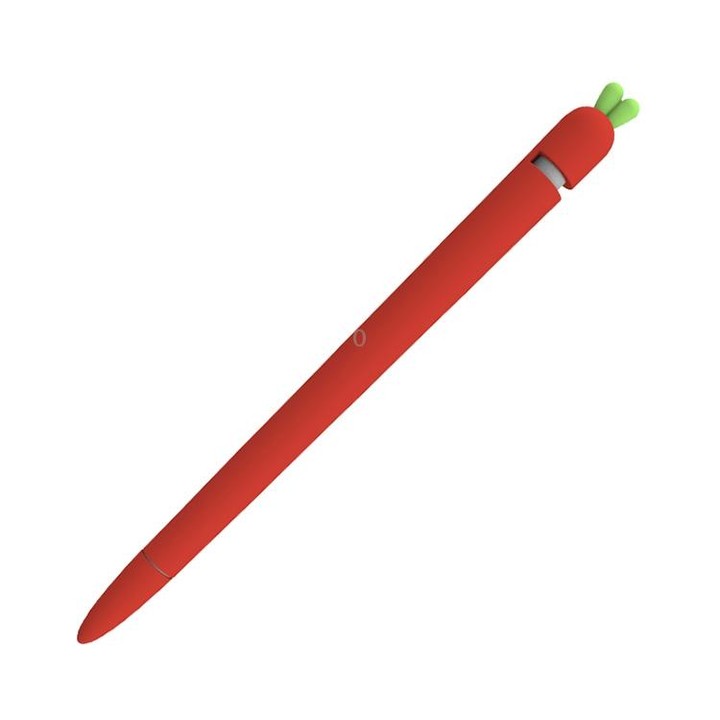 LOVE MEI For Apple Pencil 1 Carrot Shape Stylus Pen Silicone Protective Case Cover (Red)