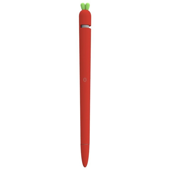 LOVE MEI For Apple Pencil 1 Carrot Shape Stylus Pen Silicone Protective Case Cover (Red)