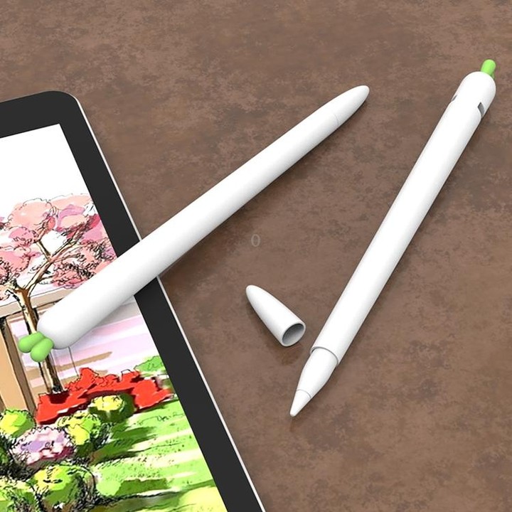 LOVE MEI For Apple Pencil 1 Carrot Shape Stylus Pen Silicone Protective Case Cover (White)