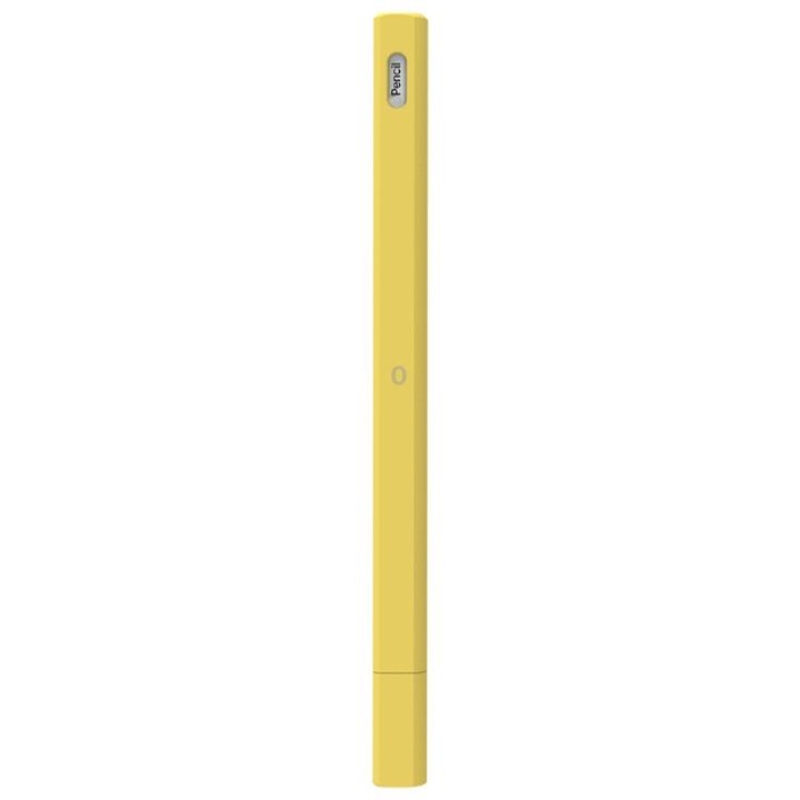 LOVE MEI For Apple Pencil 2 Triangle Shape Stylus Pen Silicone Protective Case Cover(Yellow)
