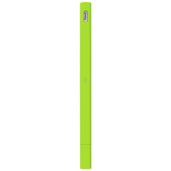 LOVE MEI For Apple Pencil 2 Triangle Shape Stylus Pen Silicone Protective Case Cover(Fluorescent Green)