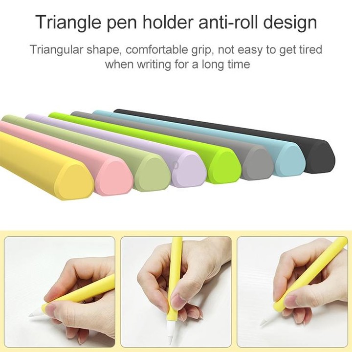 LOVE MEI For Apple Pencil 1 Triangle Shape Stylus Pen Silicone Protective Case Cover (Green)