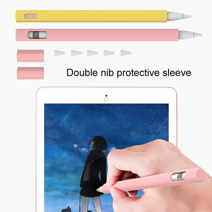 LOVE MEI For Apple Pencil 1 Triangle Shape Stylus Pen Silicone Protective Case Cover (Purple)