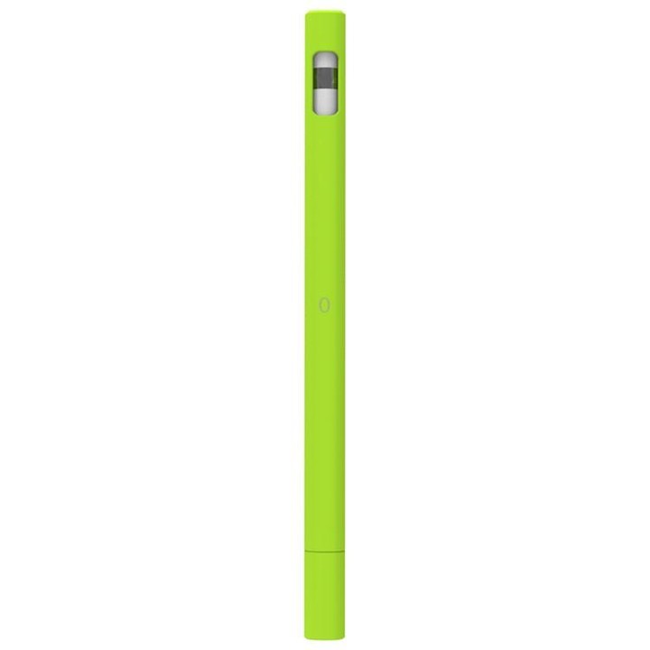 LOVE MEI For Apple Pencil 1 Triangle Shape Stylus Pen Silicone Protective Case Cover (Fluorescent Green)