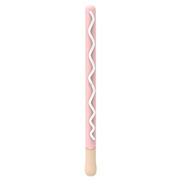 LOVE MEI For Apple Pencil 2 Stripe Design Stylus Pen Silicone Protective Case Cover (Pink)