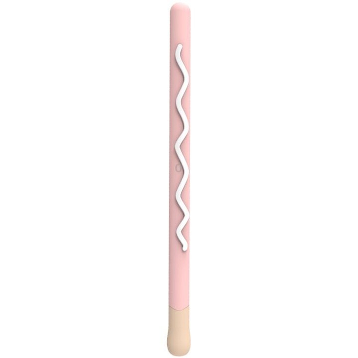 LOVE MEI For Apple Pencil 1 Stripe Design Stylus Pen Silicone Protective Case Cover(Pink)