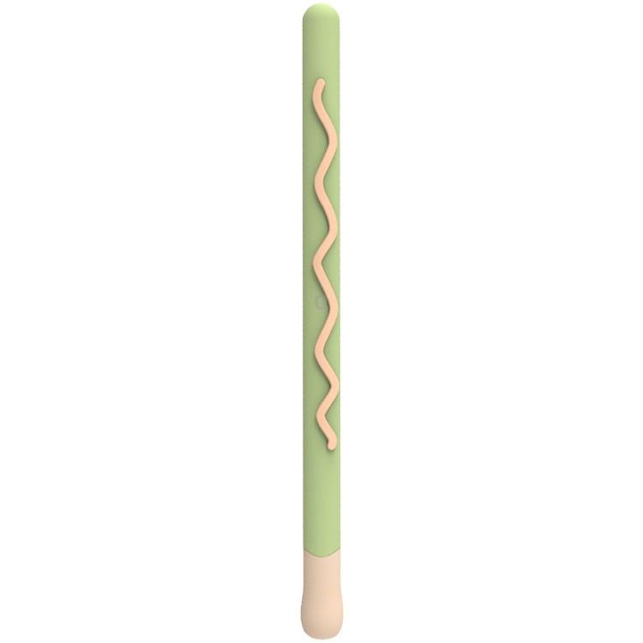 LOVE MEI For Apple Pencil 1 Stripe Design Stylus Pen Silicone Protective Case Cover(Green)