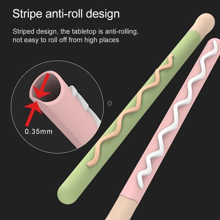 LOVE MEI For Apple Pencil 1 Stripe Design Stylus Pen Silicone Protective Case Cover(Green)