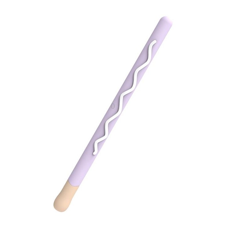 LOVE MEI For Apple Pencil 1 Stripe Design Stylus Pen Silicone Protective Case Cover(Purple)