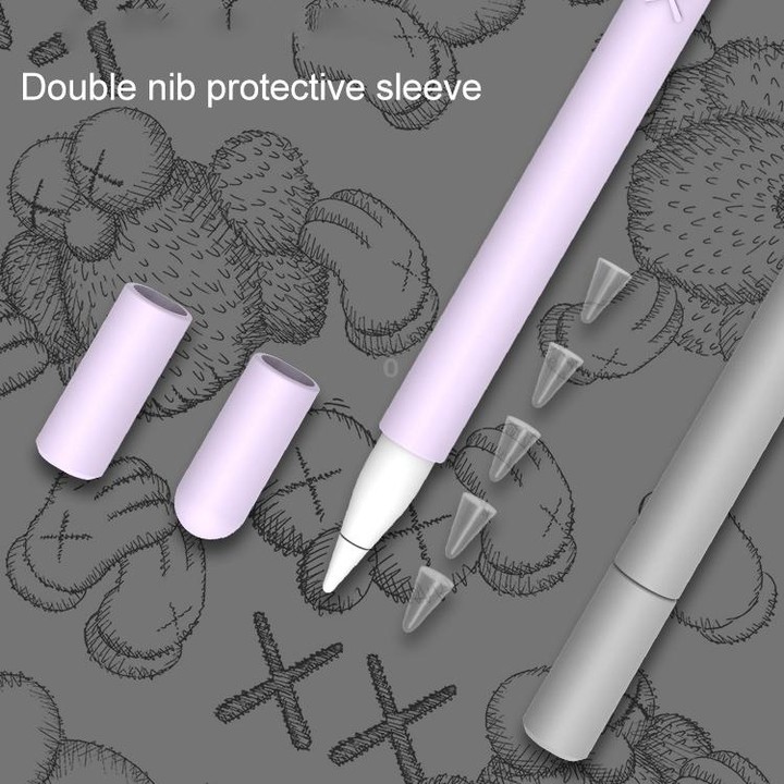 LOVE MEI For Apple Pencil 2 Middle Finger Shape Stylus Pen Silicone Protective Case Cover (Grey)