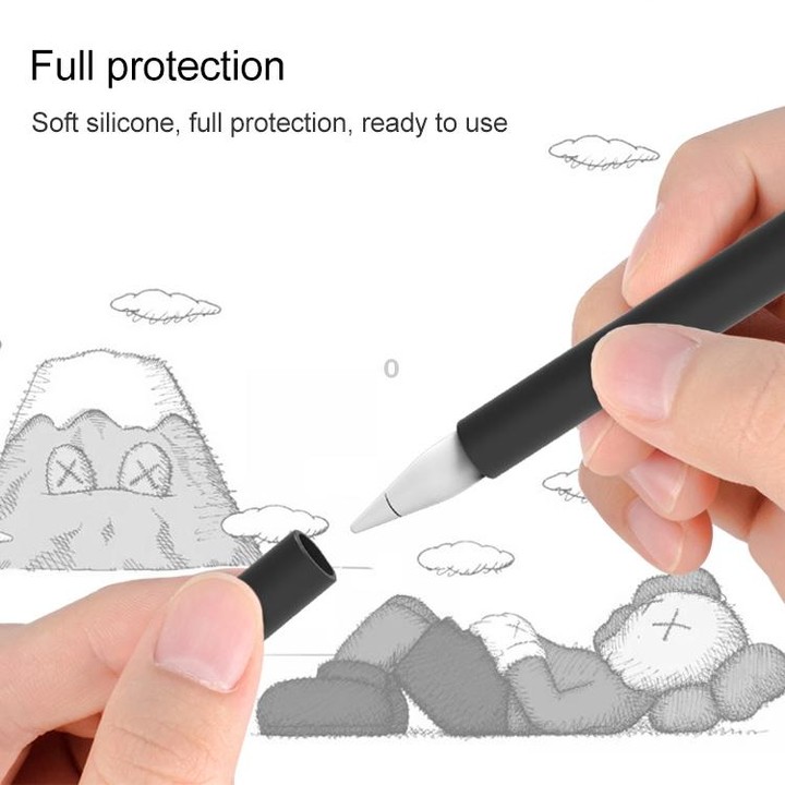 LOVE MEI For Apple Pencil 1 Middle Finger Shape Stylus Pen Silicone Protective Case Cover (Green)