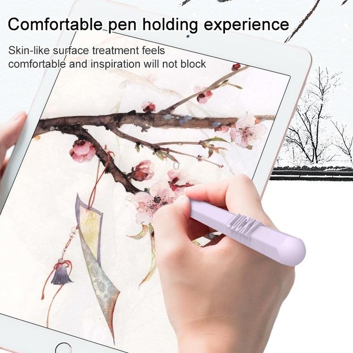 LOVE MEI For Apple Pencil 1 Number Letter Design Stylus Pen Silicone Protective Case Cover(Blue)