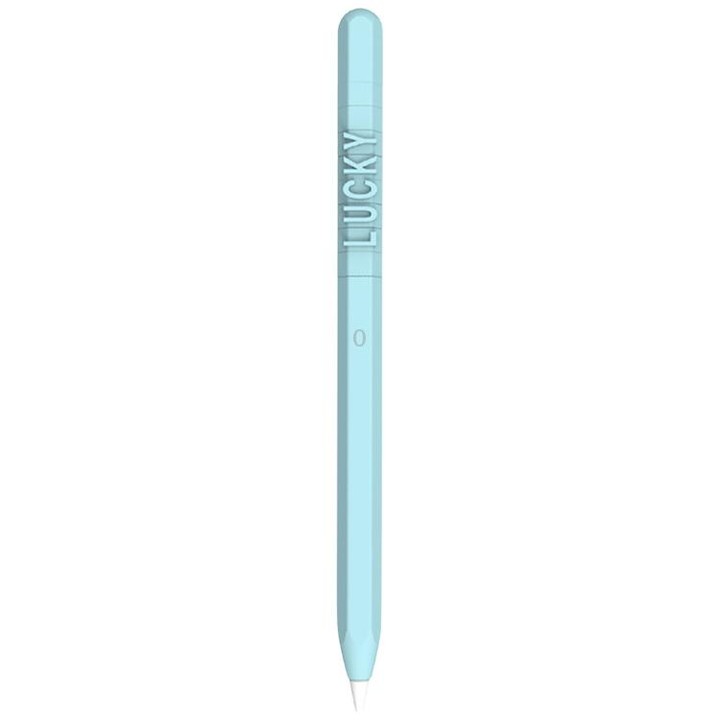 LOVE MEI For Apple Pencil 1 Number Letter Design Stylus Pen Silicone Protective Case Cover(Blue)