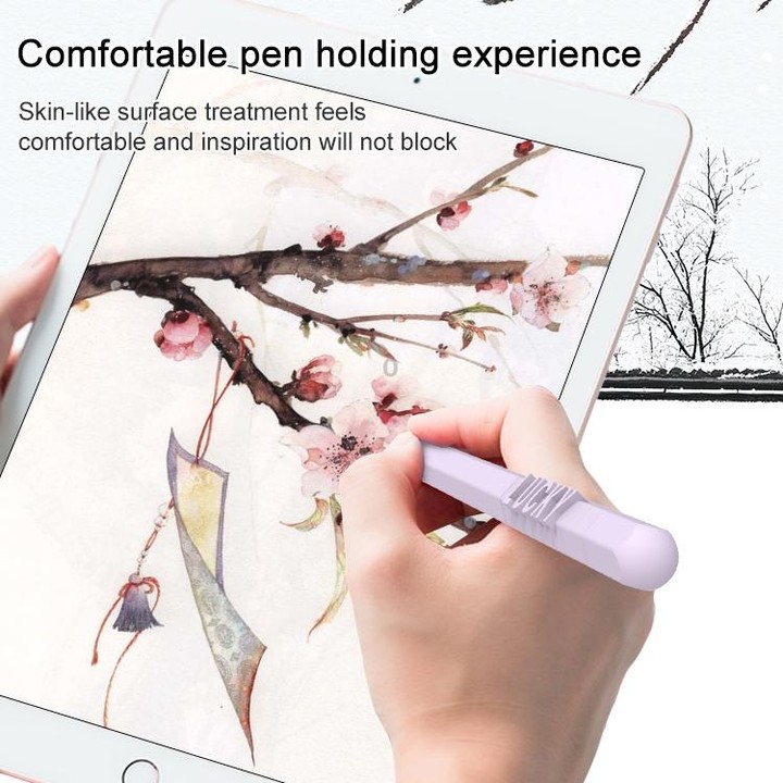 LOVE MEI For Apple Pencil 2 Number Letter Design Stylus Pen Silicone Protective Case Cover (Pink)