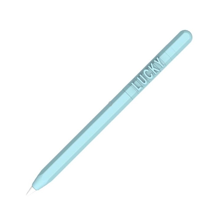 LOVE MEI For Apple Pencil 2 Number Letter Design Stylus Pen Silicone Protective Case Cover (Blue)