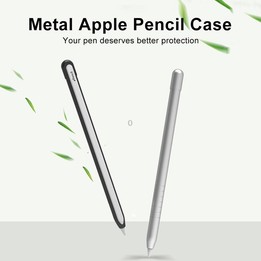 Metal Matte Non-slip Stylus Pen Protective Case for Apple Pencil 2 (Black)