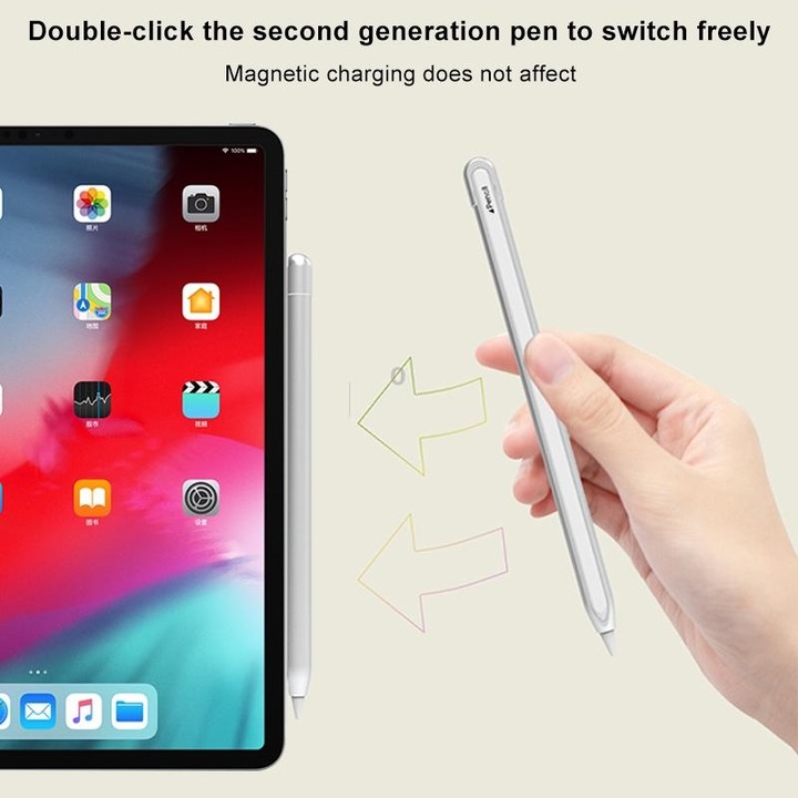 Metal Matte Non-slip Stylus Pen Protective Case for Apple Pencil 2 (Black)
