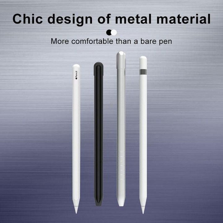 Metal Matte Non-slip Stylus Pen Protective Case for Apple Pencil 1 (Black)