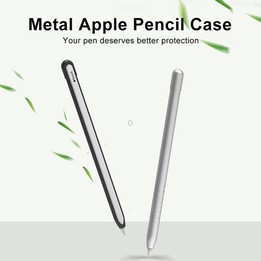 Metal Matte Non-slip Stylus Pen Protective Case for Apple Pencil 1 (Black)