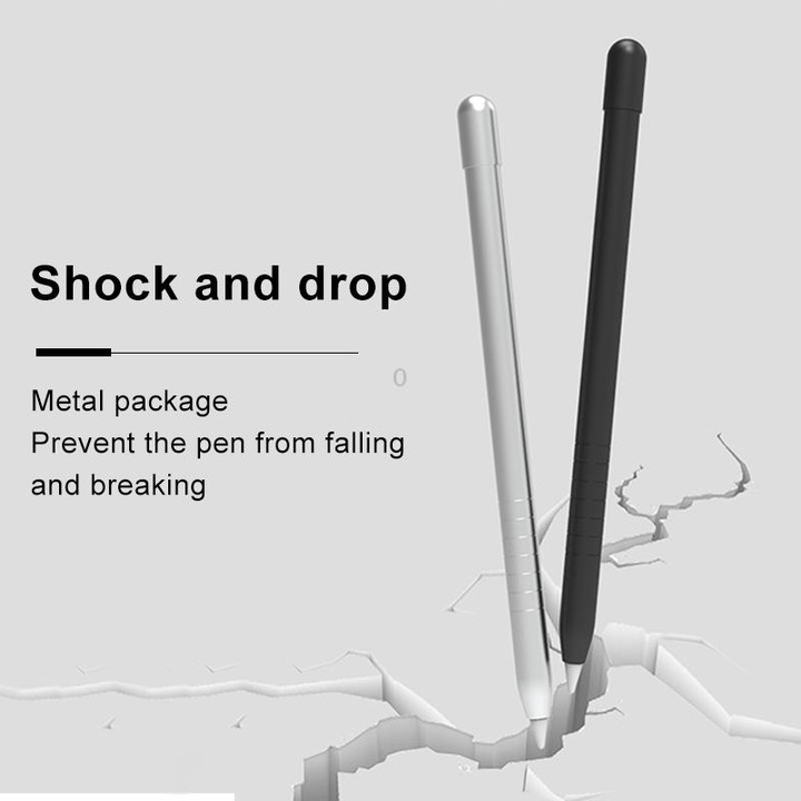 Metal Matte Non-slip Stylus Pen Protective Case for Apple Pencil 1 (Black)