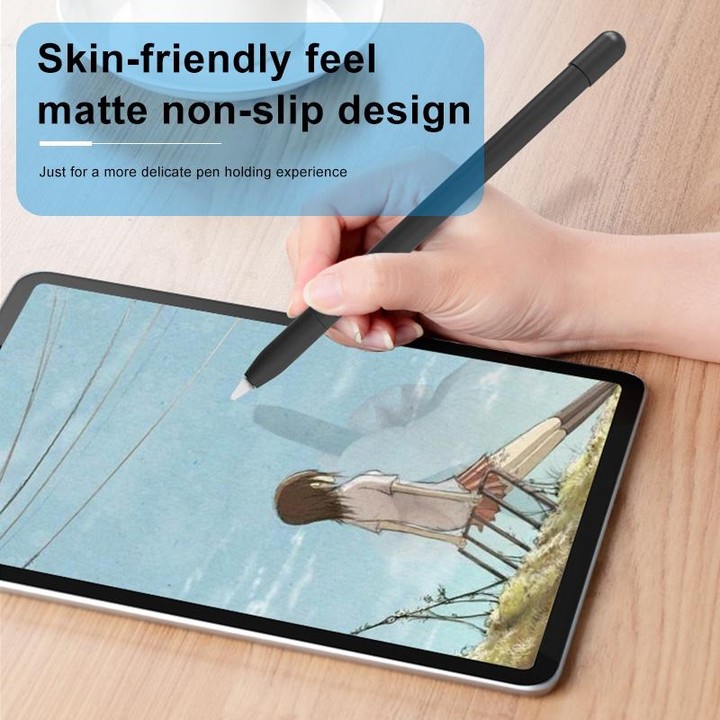 Metal Matte Non-slip Stylus Pen Protective Case for Apple Pencil 1 (Black)