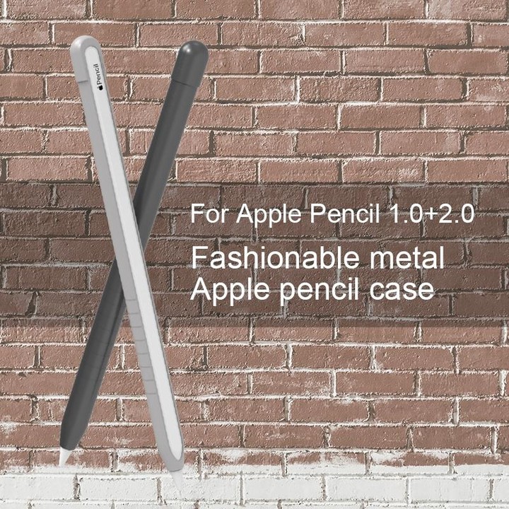 Metal Matte Non-slip Stylus Pen Protective Case for Apple Pencil 1 (Grey)