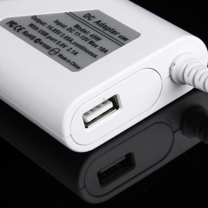 45W 14.85V 3.05A 5 Pin T Style MagSafe 2 Car Charger with 1 USB Port for Apple Macbook A1466 / A1436 / A1465 / A1435 / MD224 / M