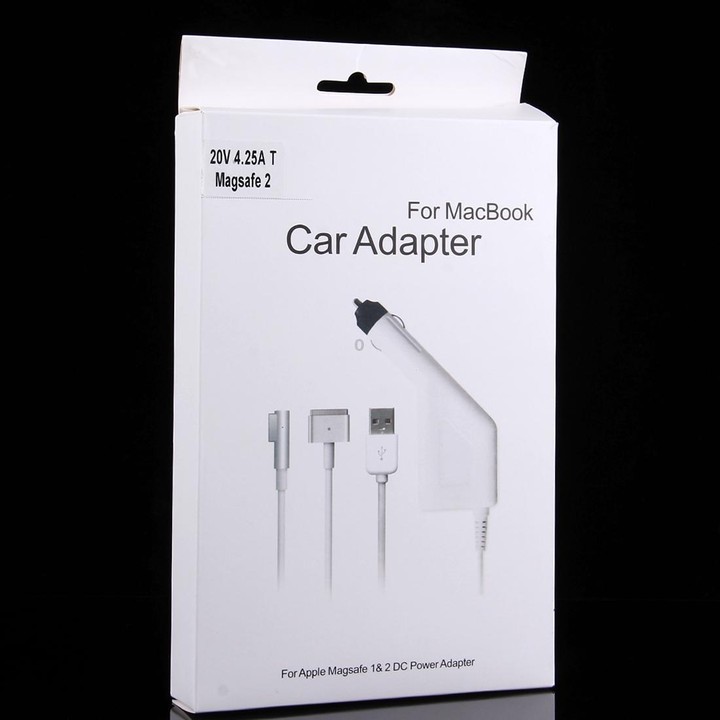 85W 20V 4.25A 5 Pin T Style MagSafe 2 Car Charger with 1 USB Port for Apple Macbook A1398 / A1424 / MC975 / MC976 / ME664 / ME66